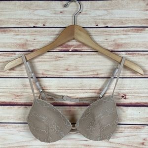 Calvin Klein Lace Bra Underwire Lined Tan 36B